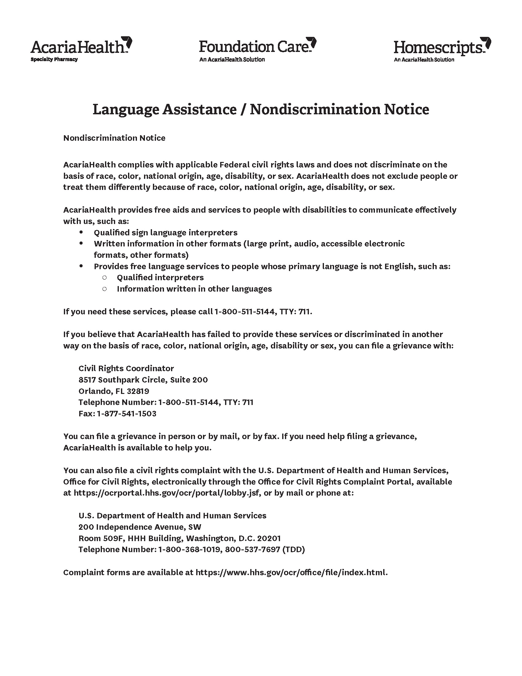 document example: language assistance