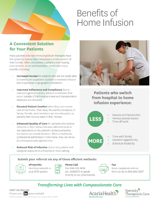 image of AcariaHealth Home Infusion sheet