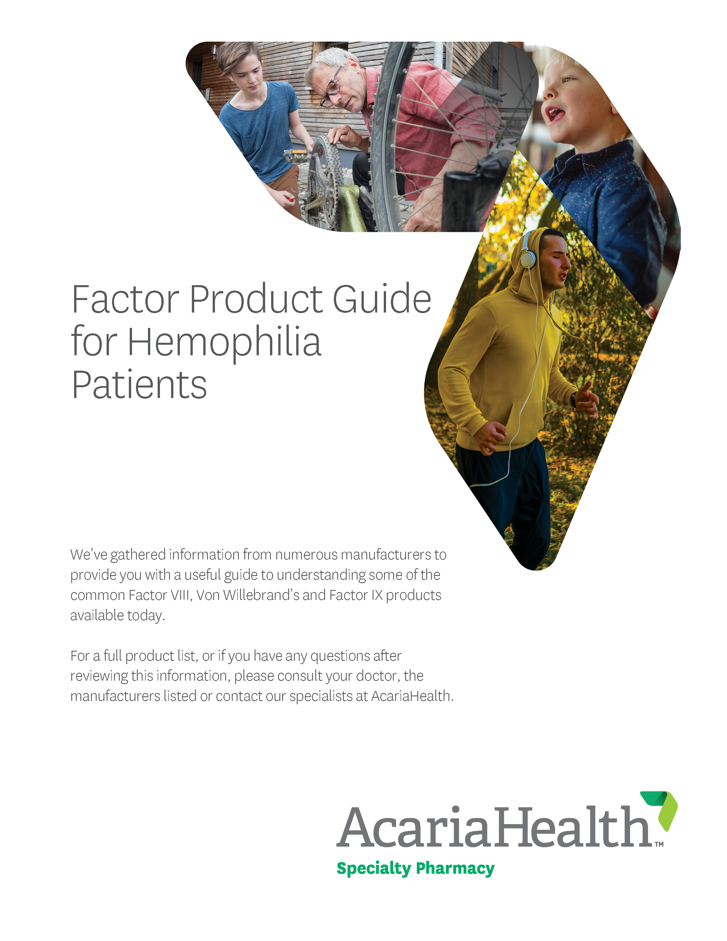 document example: Hemophilia Factor Product Guide