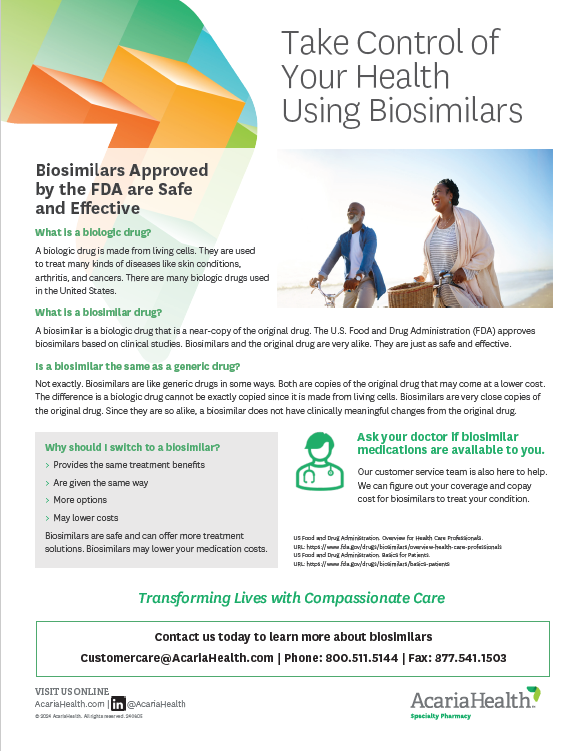 document example: Take Control of Your Health Using Biosimilars