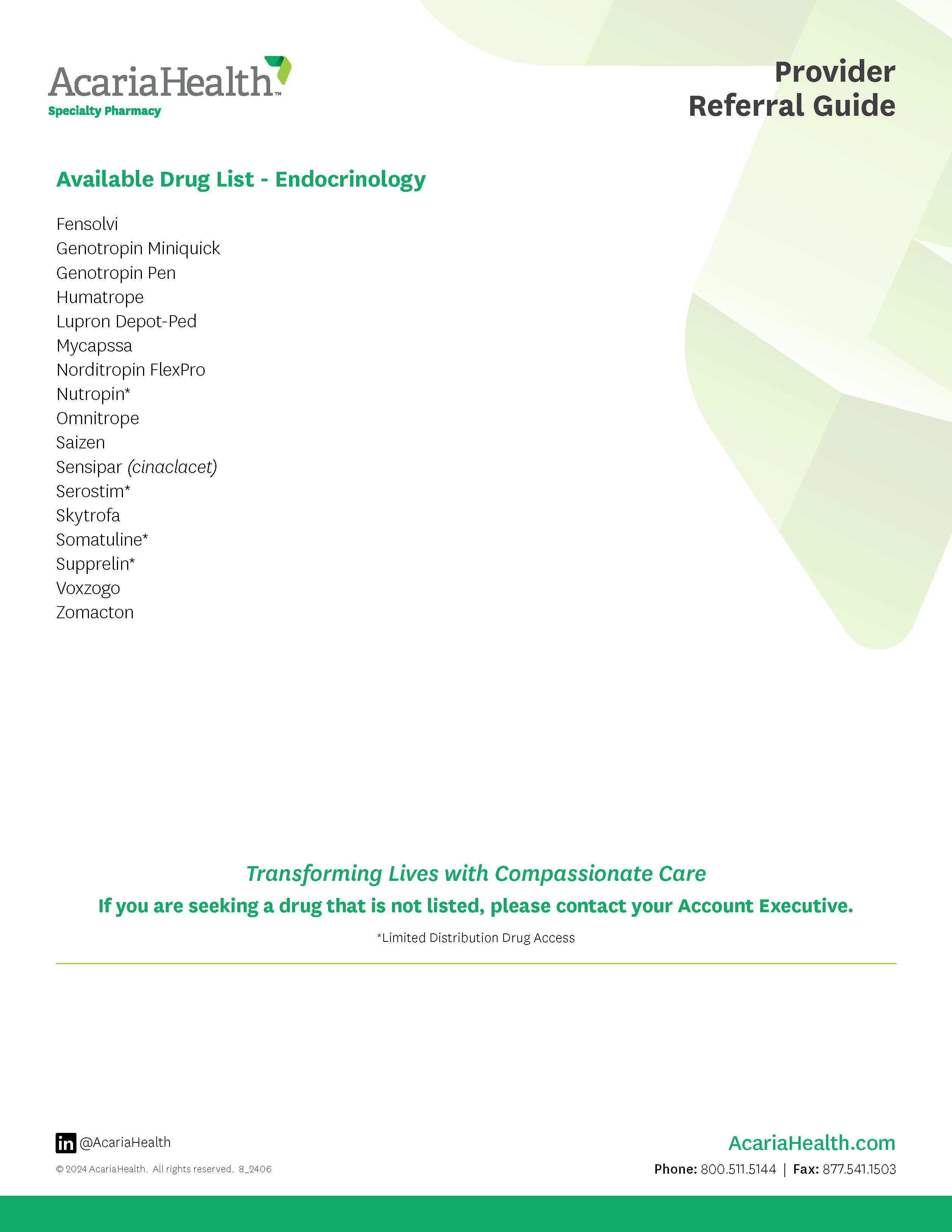 document example: Endocrinology Drug List