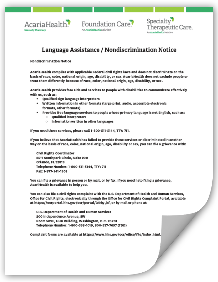 document example: language assistance