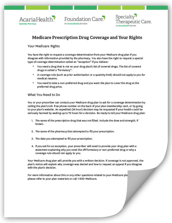 document example: Prescription coverage